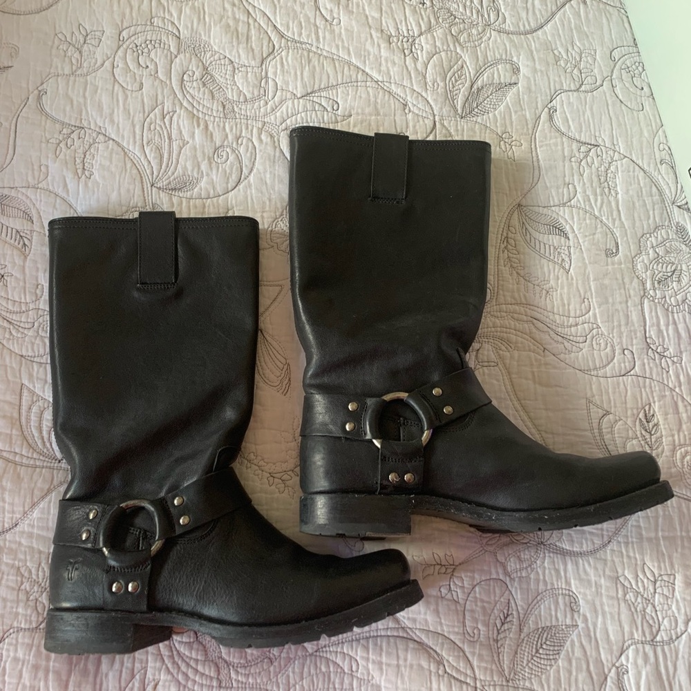 Frye Heath Harness Black boot size 9